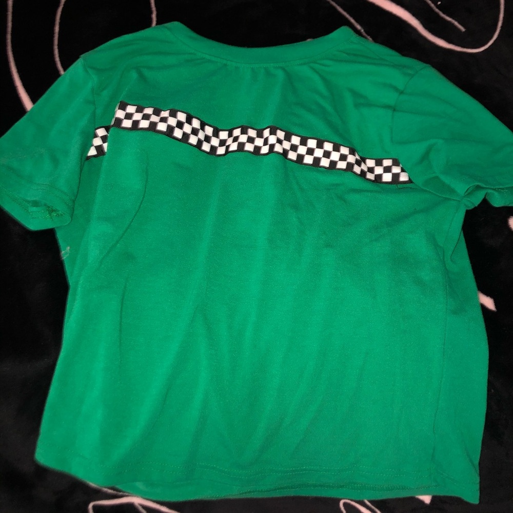 green checkered shirt